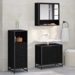 vidaXL Ensemble de mobilier de salle de bain 3 Pièces Chêne noir