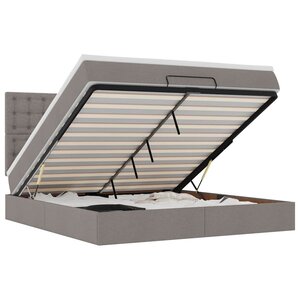 VidaXL Cadre de lit ottoman avec matelas taupe 160x200 cm tissu