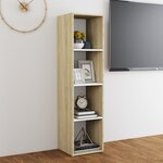 vidaXL Meuble TV blanc chêne sonoma 142 5x35x36 5 cm bois d'ingénierie
