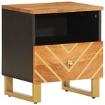 vidaXL Table de chevet marron et noir bois de manguier solide