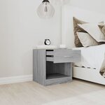 vidaXL Tables de chevet 2 Pièces avec tiroir Sonoma gris