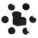 vidaXL Fauteuil inclinable électrique Noir Tissu