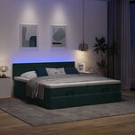 vidaXL Cadre de lit ottoman avec matelas vert foncé 200x200 cm velours