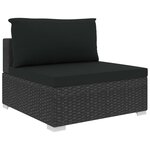 vidaXL Salon de jardin 11 Pièces avec coussins résine tressée noir