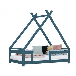 Lit cabane enfant TAHUKA 120 x 190 vert pétrole