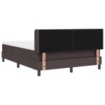 vidaXL Lit à ressorts Marron foncé 140 x 190 cm Tissu et bois