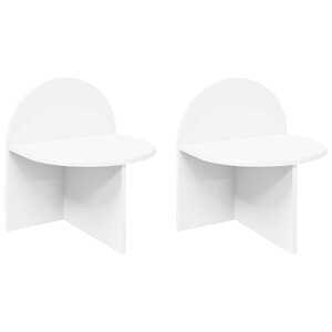 vidaXL Table de chevet 2 Pièces Blanc 40 x 35 5 x 45 5 cm