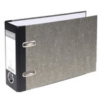 Classeur à levier papier marbre gris dos de 70mm - A5 horizontal. - Gris-dos noir x 20 EXACOMPTA