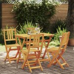 Ensemble Bistro de Jardin 4 Pièces Pliable en Bois Massif d'Acacia vidaXL