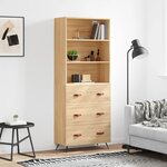 vidaXL Buffet haut Chêne sonoma 69 5x34x180 cm Bois d'ingénierie