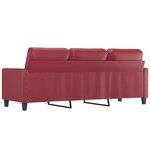 vidaXL Canapé à 3 places Rouge bordeaux 180 cm Similicuir
