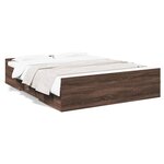 vidaXL Cadre de lit avec tiroirs sans matelas chêne marron 150x200 cm