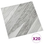 vidaXL Dalles de plancher autoadhésives 20 Pièces PVC 1 86 m² gris rayé