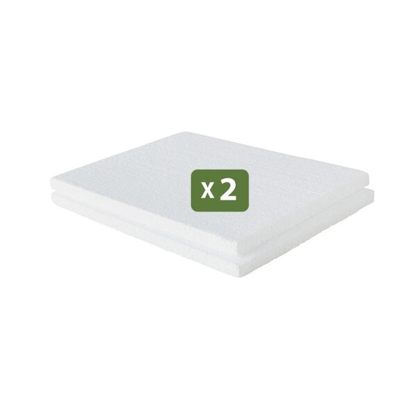Pack and Move - Lot 2 plaques polystyrène rectangulaires 39 5 x 29 5 x 2 cm - Bricolage  Modélisme  Création - Blanc - A4