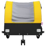 vidaXL Remorque de vélo noir et jaune 45 kg fer