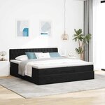 vidaXL Cadre de lit ottoman avec matelas noir 200x200 cm velours