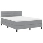 vidaXL Lit à ressorts avec matelas Gris clair 160 x 200 cm tissu