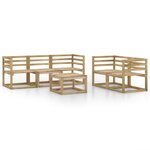 vidaXL Salon de jardin 6 Pièces bois de pin imprégné de vert
