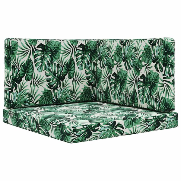 vidaXL Coussin de canapé d'extérieur 3 Pièces Motif feuille Polyester