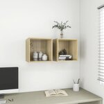 vidaXL Armoire murale Chêne Sonoma 37x37x37 cm Bois d’ingénierie
