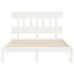 vidaXL Cadre de lit avec tête de lit blanc 140x190 cm bois massif