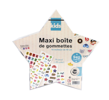 Stickers gommette pour enfant 940 pièces Boite étoile