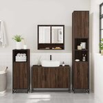 vidaXL Ensemble de meubles de salle de bain 4 Pièces chêne marron
