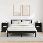 vidaXL Cabinet de chevet avec tiroir 2 Pièces Chêne noir 43 x 36 x 60 cm