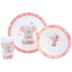 CALLY MIMI KOALA Ensemble repas incluant 1 verre 220 ml, 1 assiette et 1 bol micro-ondables pour enfant