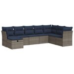 vidaXL Salon de jardin 8 Pièces avec coussins gris résine tressée