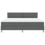 vidaXL Lit boxspring avec matelas Gris foncé 180 x 200 cm tissu