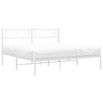 vidaXL Cadre de lit métal sans matelas et tête de lit blanc 140x190 cm