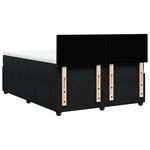 vidaXL Sommier à lattes de lit avec matelas Noir 140x190 cm Velours