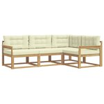 vidaXL Ensemble de canapés d'extérieur 3 Pièces Blanc et crème Polyester