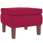 vidaXL Fauteuil à bascule à oreilles en velours rouge vin bois massif