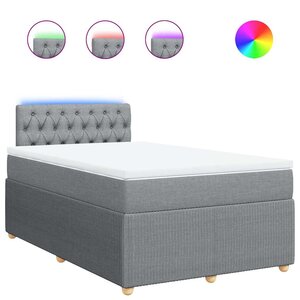 vidaXL Sommier à lattes de lit avec matelas Gris clair 120x200cm Tissu