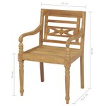 vidaXL Chaises Batavia 2 Pièces Bois de teck solide