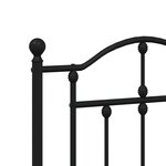 vidaXL Tête de lit métal noir 200 cm