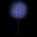 vidaXL Sapin de Noël 120 LED bleu Cerisier en fleurs 150 cm
