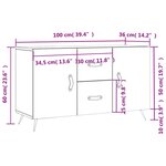 vidaXL Buffet noir 100x36x60 cm bois d'ingénierie
