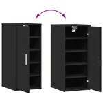 vidaXL Armoire à chaussures Noir 32x35x70 cm Bois d’ingénierie