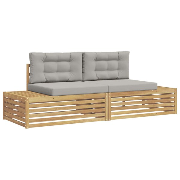 vidaXL 2 Pièces Ensemble de canapés d'extérieur Polyester Blanc