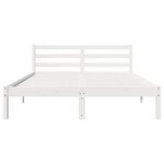 vidaXL Cadre de lit Blanc 210 x 140 cm Bois massif en pin
