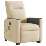vidaXL Fauteuil inclinable de massage Crème Tissu