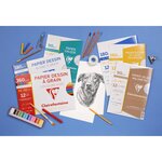 CLAIREFONTAINE - Pochette dessin - Papier a grain P.E.F.C - 21 x 29,7 - 12 feuilles - 224G - Couleur blanche