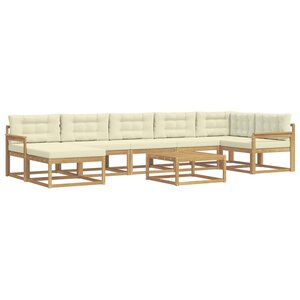 vidaXL Ensemble de canapés d'extérieur 8 pc Blanc et crème