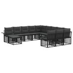 vidaXL Ensemble de canapé de jardin 12 pc Noir et Gris foncé polyrotin