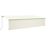 vidaXL Auvent manuel rétractable avec store et LED 6x3 m Crème