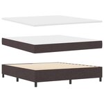 vidaXL Lit à ressorts marron foncé avec matelas et LED  180 x 200 cm en tissu