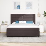 vidaXL Lit à ressorts marron foncé avec matelas et LED  180 x 200 cm en tissu